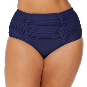 RAISINS CURVE Trendy Plus Size Costa High-Rise Bikini Bottoms Blue Navy Size 22W